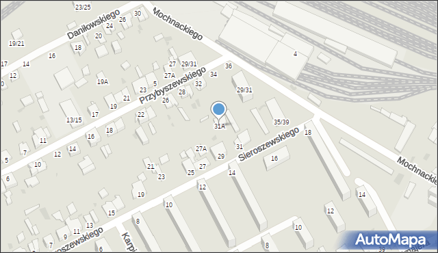 Częstochowa, Sieroszewskiego Wacława, 31A, mapa Częstochowy