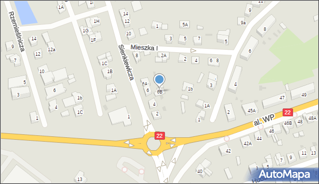 Człuchów, Sienkiewicza Henryka, 6B, mapa Człuchów
