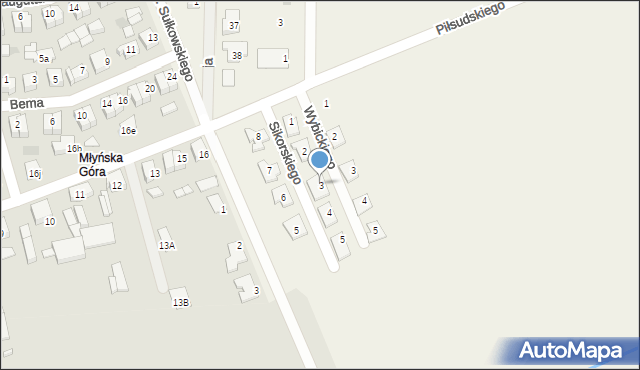 Dąbcze, Sikorskiego Władysława, gen., 3, mapa Dąbcze