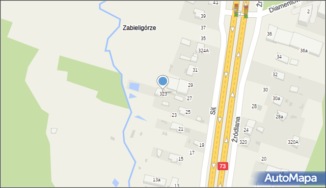 Dąbrowa, Silniczna, 323, mapa Dąbrowa