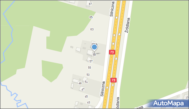 Dąbrowa, Silniczna, 59, mapa Dąbrowa