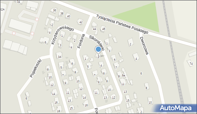 Dąbrowa Białostocka, Sikorskiego Władysława, gen., 2, mapa Dąbrowa Białostocka