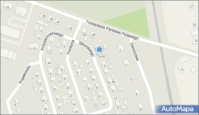 Dąbrowa Białostocka, Sikorskiego Władysława, gen., 3, mapa Dąbrowa Białostocka