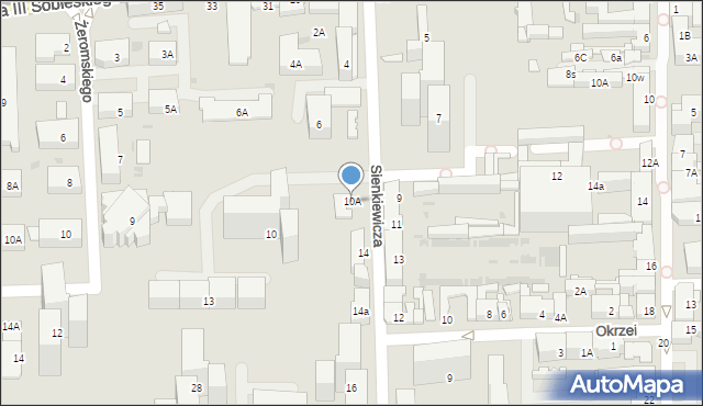 Dąbrowa Górnicza, Sienkiewicza Henryka, 10A, mapa Dąbrowa Górnicza