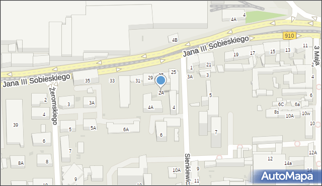 Dąbrowa Górnicza, Sienkiewicza Henryka, 2A, mapa Dąbrowa Górnicza