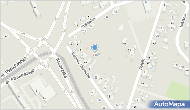 Dąbrowa Górnicza, Siedmiu Szewców, 13B, mapa Dąbrowa Górnicza