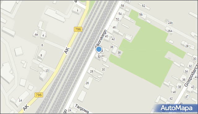 Dąbrowa Górnicza, Sikorskiego Władysława, gen., 32, mapa Dąbrowa Górnicza