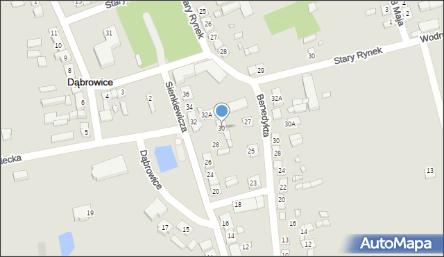 Dąbrowice, Sienkiewicza Henryka, 30, mapa Dąbrowice