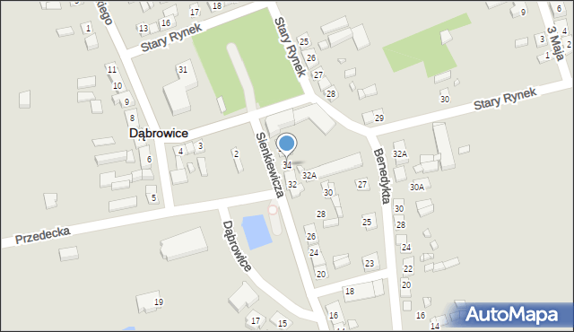 Dąbrowice, Sienkiewicza Henryka, 34, mapa Dąbrowice