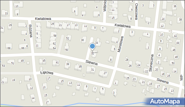 Dębno, Siewna, 32, mapa Dębno