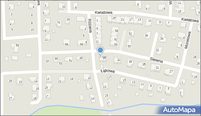 Dębno, Siewna, 47, mapa Dębno