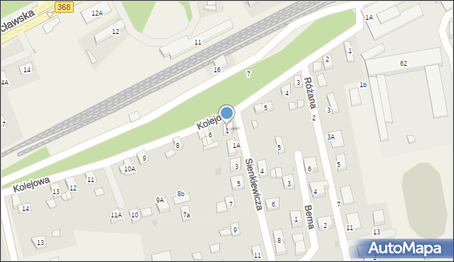 Długołęka, Sienkiewicza Henryka, 1, mapa Długołęka