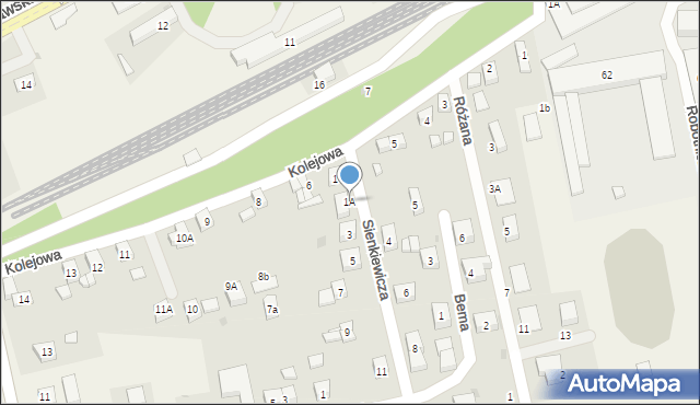 Długołęka, Sienkiewicza Henryka, 1A, mapa Długołęka