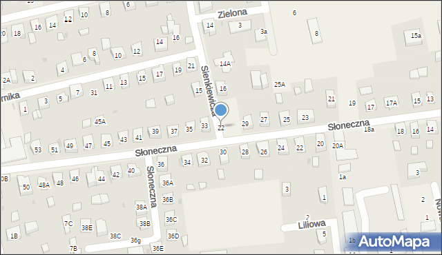 Długołęka, Sienkiewicza Henryka, 22, mapa Długołęka