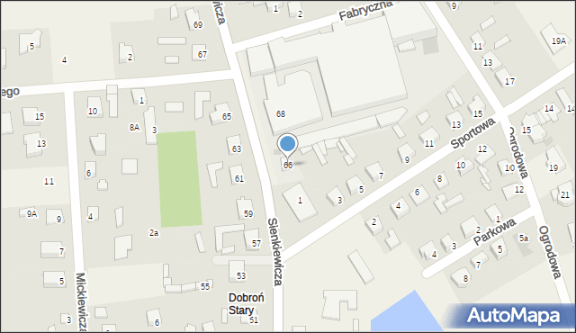 Dobroń, Sienkiewicza Henryka, 66, mapa Dobroń