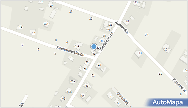 Dobrzeń Wielki, Sienkiewicza Henryka, 54, mapa Dobrzeń Wielki