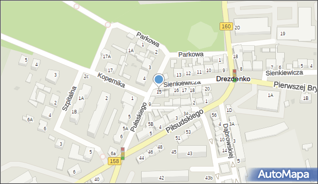 Drezdenko, Sienkiewicza Henryka, 15, mapa Drezdenko