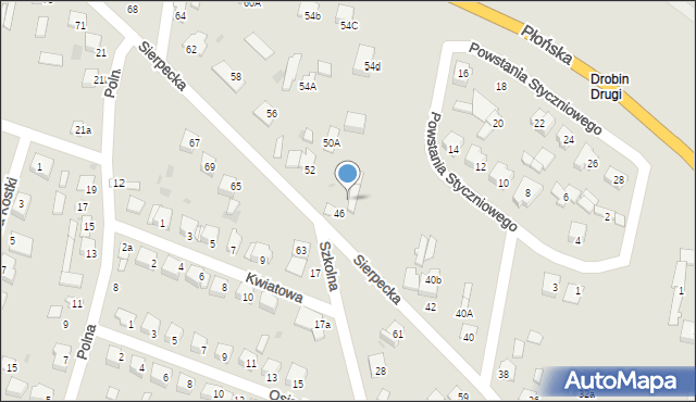Drobin, Sierpecka, 48, mapa Drobin