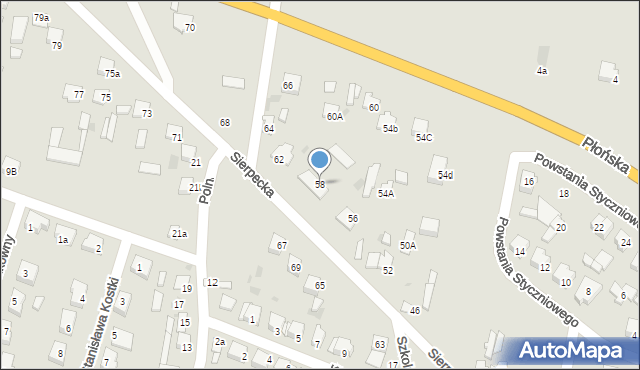 Drobin, Sierpecka, 58, mapa Drobin