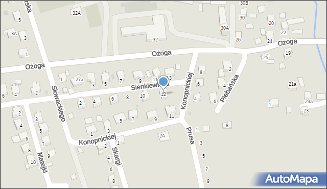Dynów, Sienkiewicza Henryka, 12, mapa Dynów