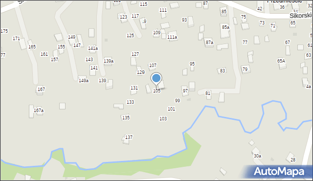Dynów, Sikorskiego Władysława, gen., 105, mapa Dynów