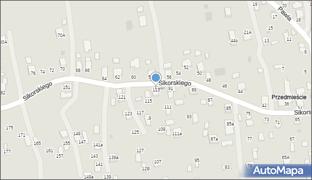 Dynów, Sikorskiego Władysława, gen., 113, mapa Dynów