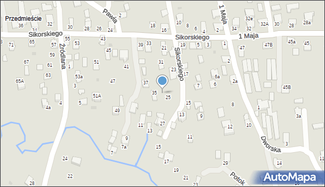 Dynów, Sikorskiego Władysława, gen., 29, mapa Dynów