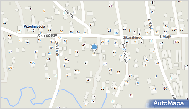 Dynów, Sikorskiego Władysława, gen., 41, mapa Dynów