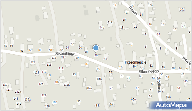 Dynów, Sikorskiego Władysława, gen., 46, mapa Dynów