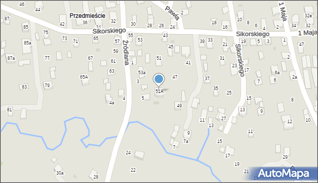 Dynów, Sikorskiego Władysława, gen., 51A, mapa Dynów