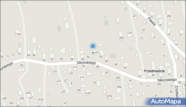 Dynów, Sikorskiego Władysława, gen., 52, mapa Dynów