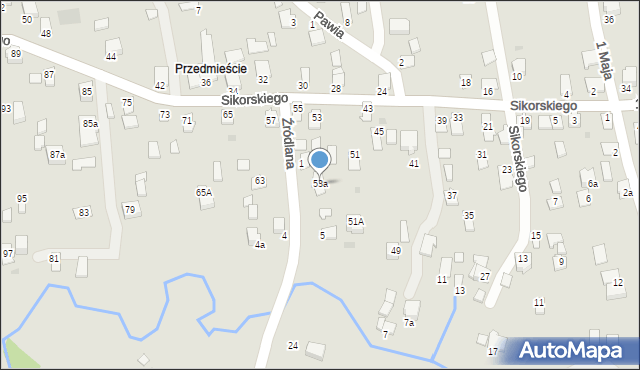 Dynów, Sikorskiego Władysława, gen., 53a, mapa Dynów