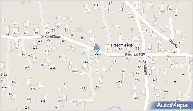 Dynów, Sikorskiego Władysława, gen., 75, mapa Dynów