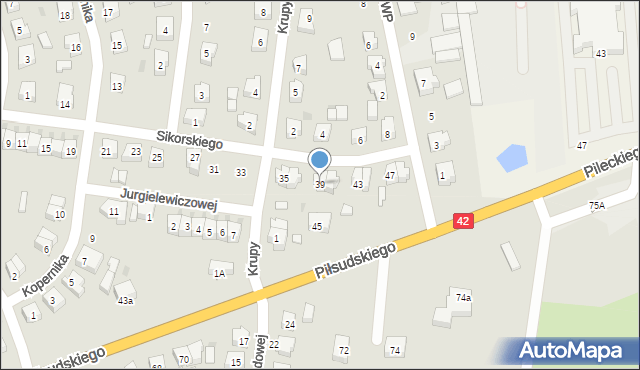 Działoszyn, Sikorskiego Władysława, gen., 39, mapa Działoszyn