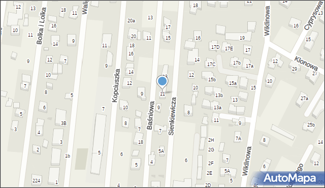 Dziekanów Leśny, Sienkiewicza Henryka, 11, mapa Dziekanów Leśny