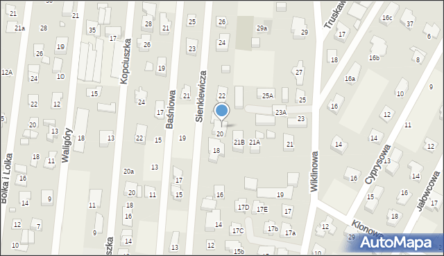 Dziekanów Leśny, Sienkiewicza Henryka, 20a, mapa Dziekanów Leśny