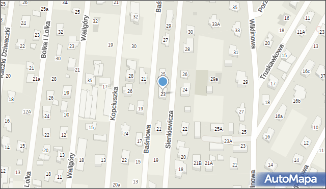 Dziekanów Leśny, Sienkiewicza Henryka, 23, mapa Dziekanów Leśny