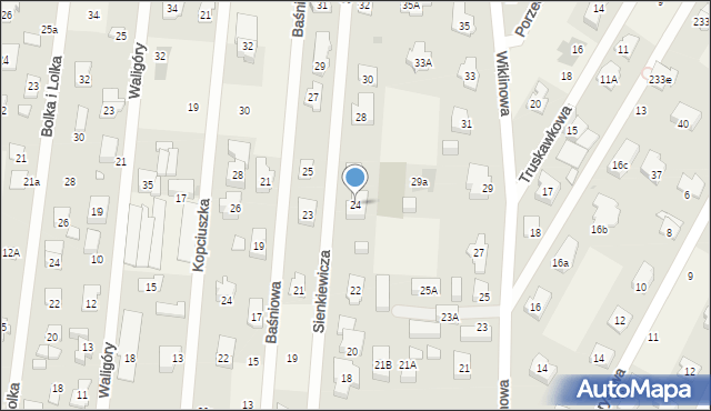 Dziekanów Leśny, Sienkiewicza Henryka, 24, mapa Dziekanów Leśny