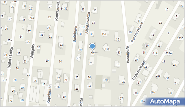 Dziekanów Leśny, Sienkiewicza Henryka, 30, mapa Dziekanów Leśny