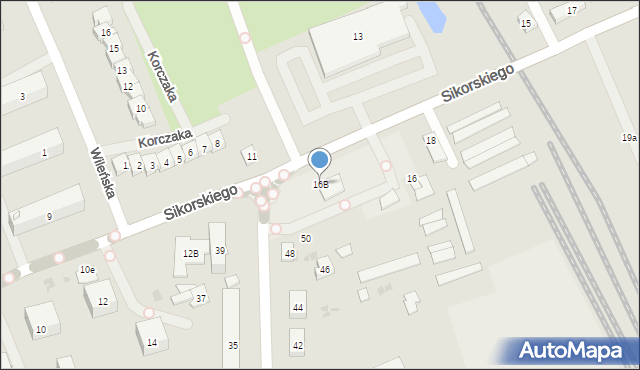 Ełk, Sikorskiego Władysława, gen., 16B, mapa Ełku