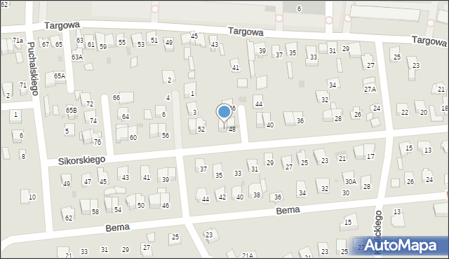 Garwolin, Sikorskiego Władysława, gen., 50, mapa Garwolin