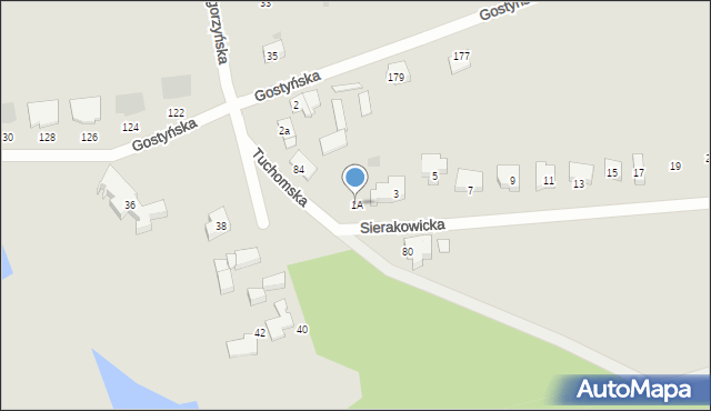 Gdańsk, Sierakowicka, 1A, mapa Gdańska