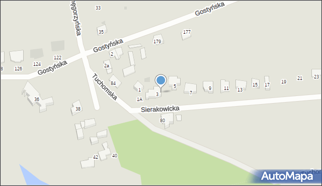 Gdańsk, Sierakowicka, 3a, mapa Gdańska