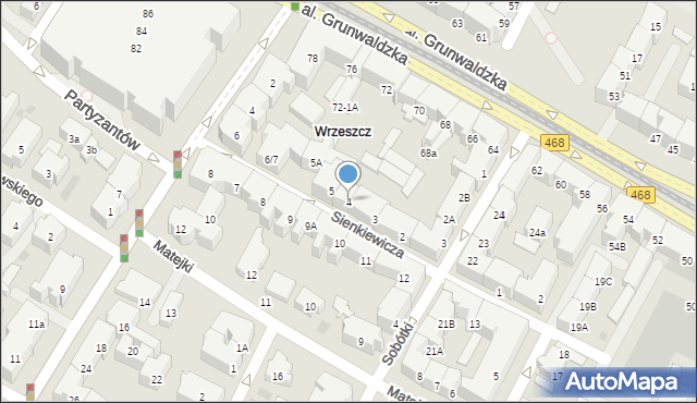 Gdańsk, Sienkiewicza Henryka, 4, mapa Gdańska