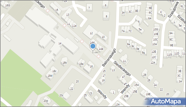 Gdańsk, Siedleckiego Michała, prof., 14a, mapa Gdańska