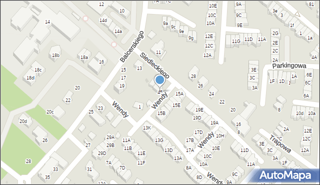 Gdańsk, Siedleckiego Michała, prof., 45, mapa Gdańska