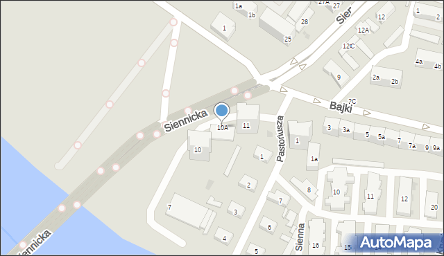 Gdańsk, Siennicka, 10A, mapa Gdańska