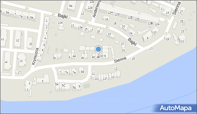 Gdańsk, Sienna, 4e, mapa Gdańska