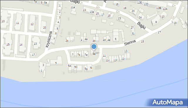 Gdańsk, Sienna, 9a, mapa Gdańska