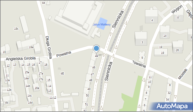 Gdańsk, Siennicka, 44, mapa Gdańska